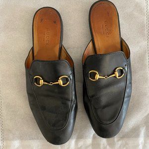 Gucci Black Princetown Mules Size 37.5